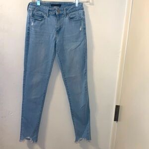 Women's Uniqlo Light Blue Distressed Bottom Skinny Jeans- Size: 25